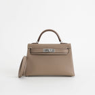 MINI KELLY II (20) EPSOM LEATHER ETOUPE WITH PALLADIUM HARDWARE (PHW)
