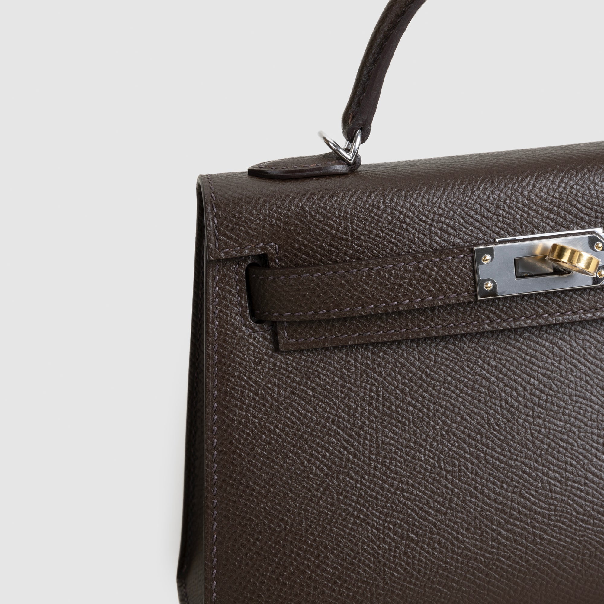 MINI KELLY II (20) EPSOM LEATHER EBENE WITH ELECTRUM HARDWARE (EHW)