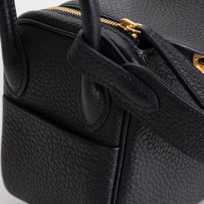 MINI LINDY 20 CLEMENCE LEATHER NOIR (BLACK) WITH GOLD HARDWARE (GHW)