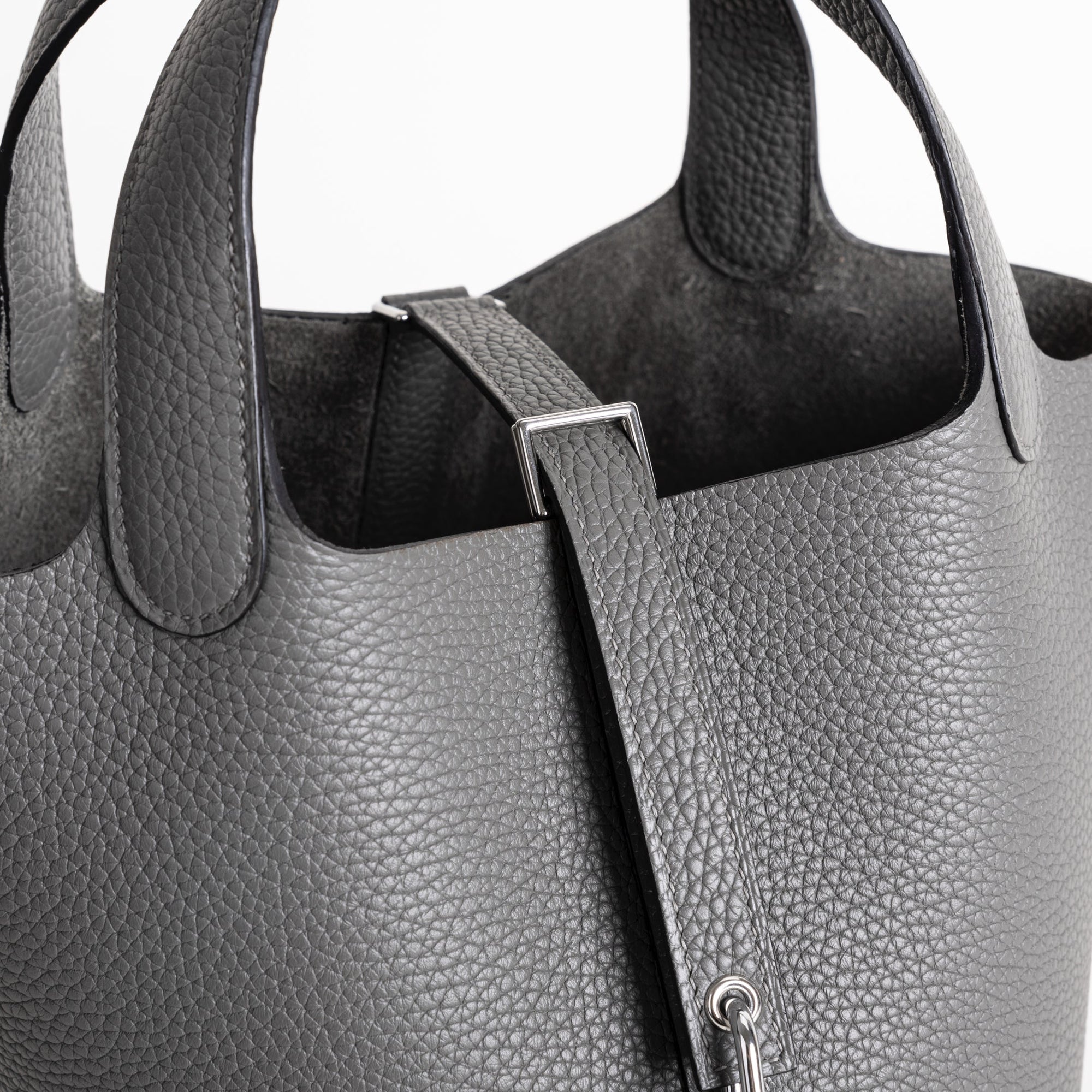 PICOTIN 18 LOCK CLEMENCE LEATHER GRIS MEYER WITH PALLADIUM HARDWARE (PHW)
