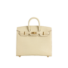 BIRKIN 20 (SELLIER SHAPE) MATTE MISSISSIPPIENSIS ALLIGATOR LEATHER VANILLA WITH GOLD HARDWARE (GHW)