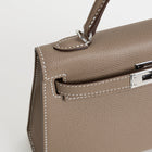 MINI KELLY II (20) EPSOM LEATHER ETOUPE WITH PALLADIUM HARDWARE (PHW)