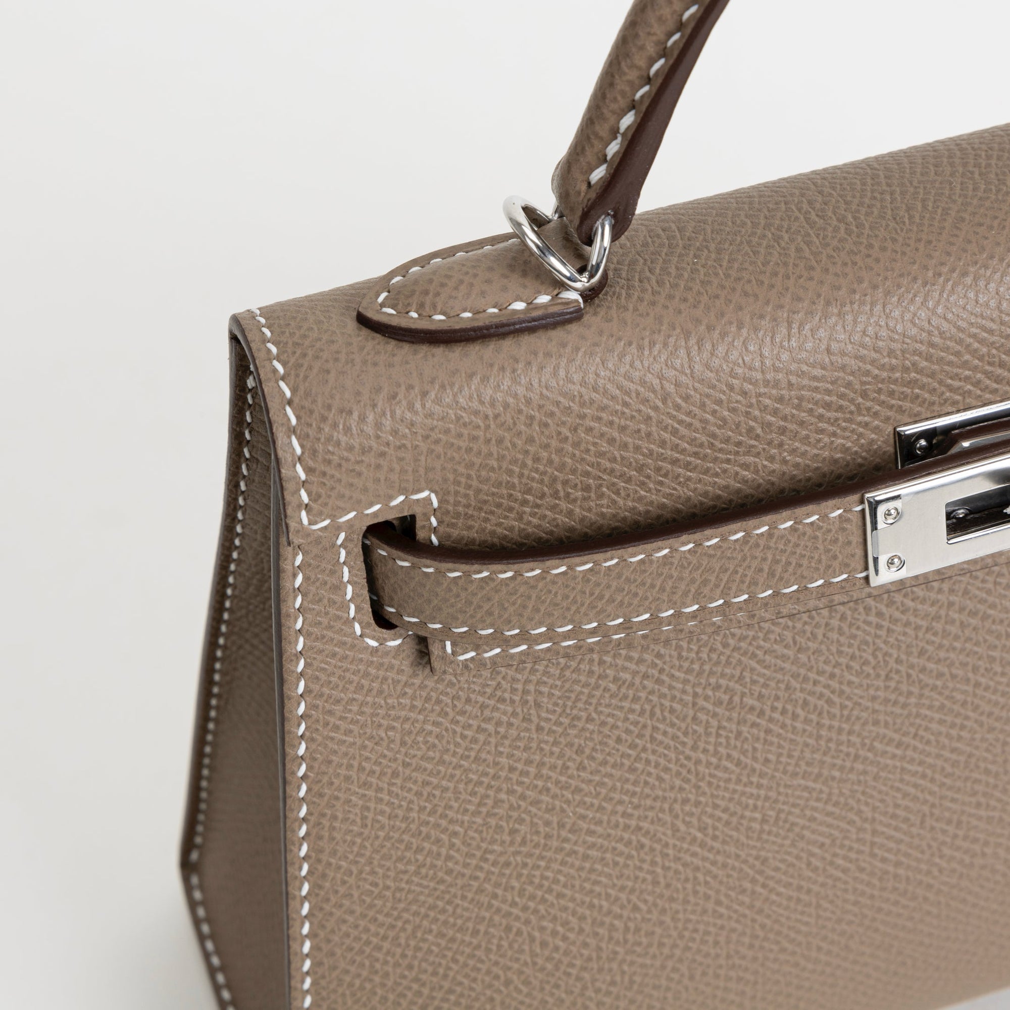 MINI KELLY II (20) EPSOM LEATHER ETOUPE WITH PALLADIUM HARDWARE (PHW)