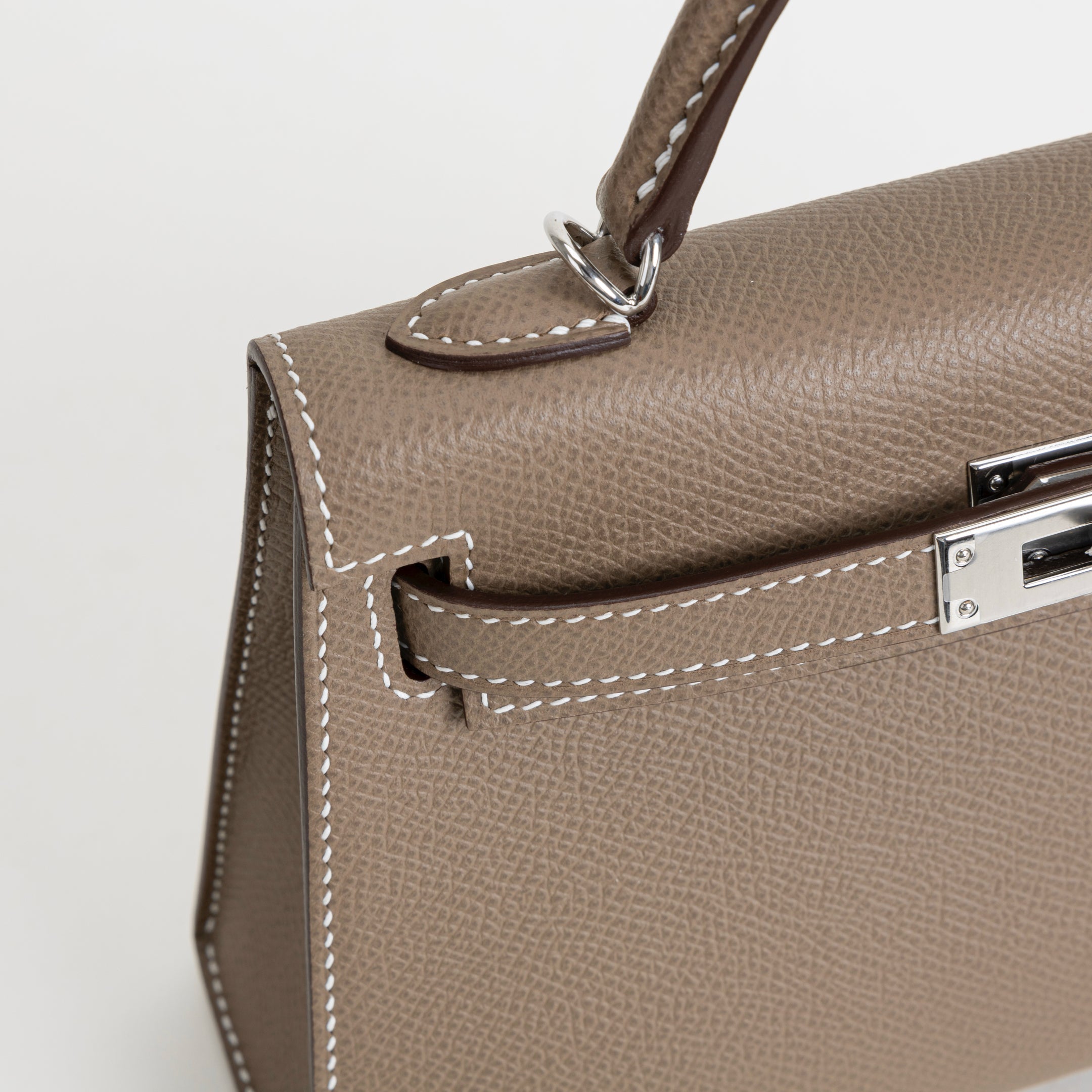 MINI KELLY II (20) EPSOM LEATHER ETOUPE WITH PALLADIUM HARDWARE (PHW)