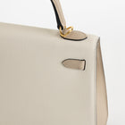 KELLY 25 EPSOM LEATHER HORSESHOE STAMP (HSS) BI-COLOR CRAIE & TRENCH WITH GOLD HARDWARE (GHW)