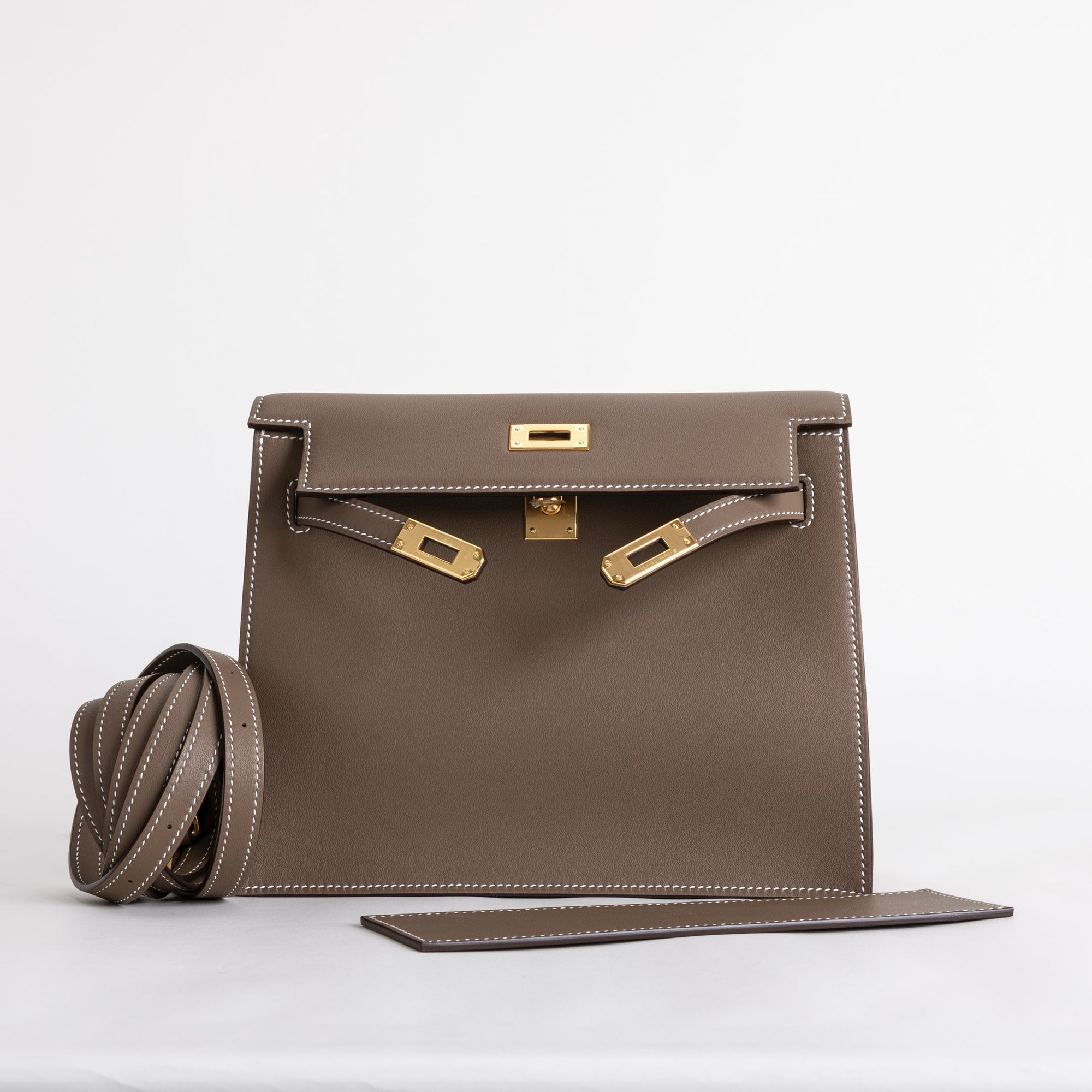 KELLY DANSE SWIFT LEATHER ETOUPE WITH GOLD HARDWARE (GHW)