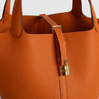 PICOTIN 22 LOCK CLEMENCE LEATHER ORANGE WITH GOLD HARDWARE (GHW)