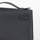 KELLY POCHETTE SWIFT LEATHER NOIR (BLACK) WITH PALLADIUM HARDWARE (PHW)