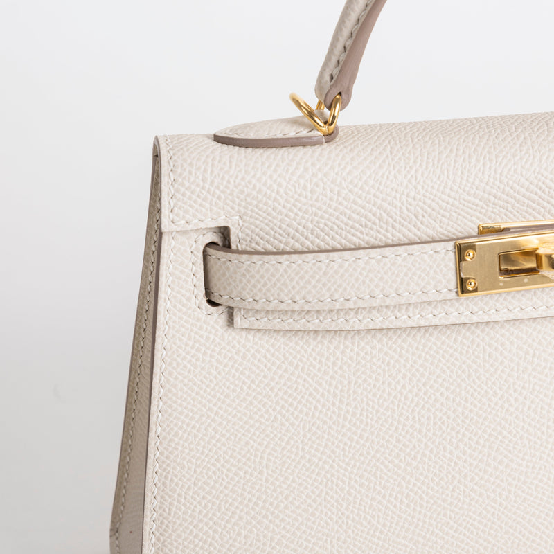 MINI KELLY II (20) EPSOM LEATHER CRAIE WITH GOLD HARDWARE (GHW)