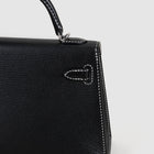 MINI KELLY II (20) CHEVRE LEATHER HORSESHOE STAMP (HSS) NOIR (BLACK) & GRIS PERLE WITH PALLADIUM HARDWARE (PHW)