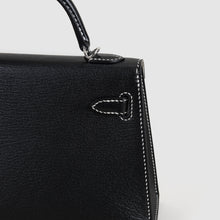 MINI KELLY II (20) CHEVRE LEATHER HORSESHOE STAMP (HSS) NOIR (BLACK) & GRIS PERLE WITH PALLADIUM HARDWARE (PHW)