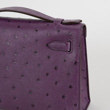 KELLY POCHETTE OSTRICH LEATHER ANEMONE WITH ROSE GOLD HARDWARE (RGHW)