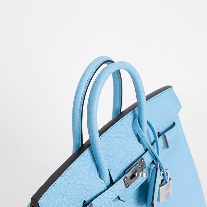 BIRKIN 25 EPSOM LEATHER CELESTE WITH PALLADIUM HARDWARE (PHW)