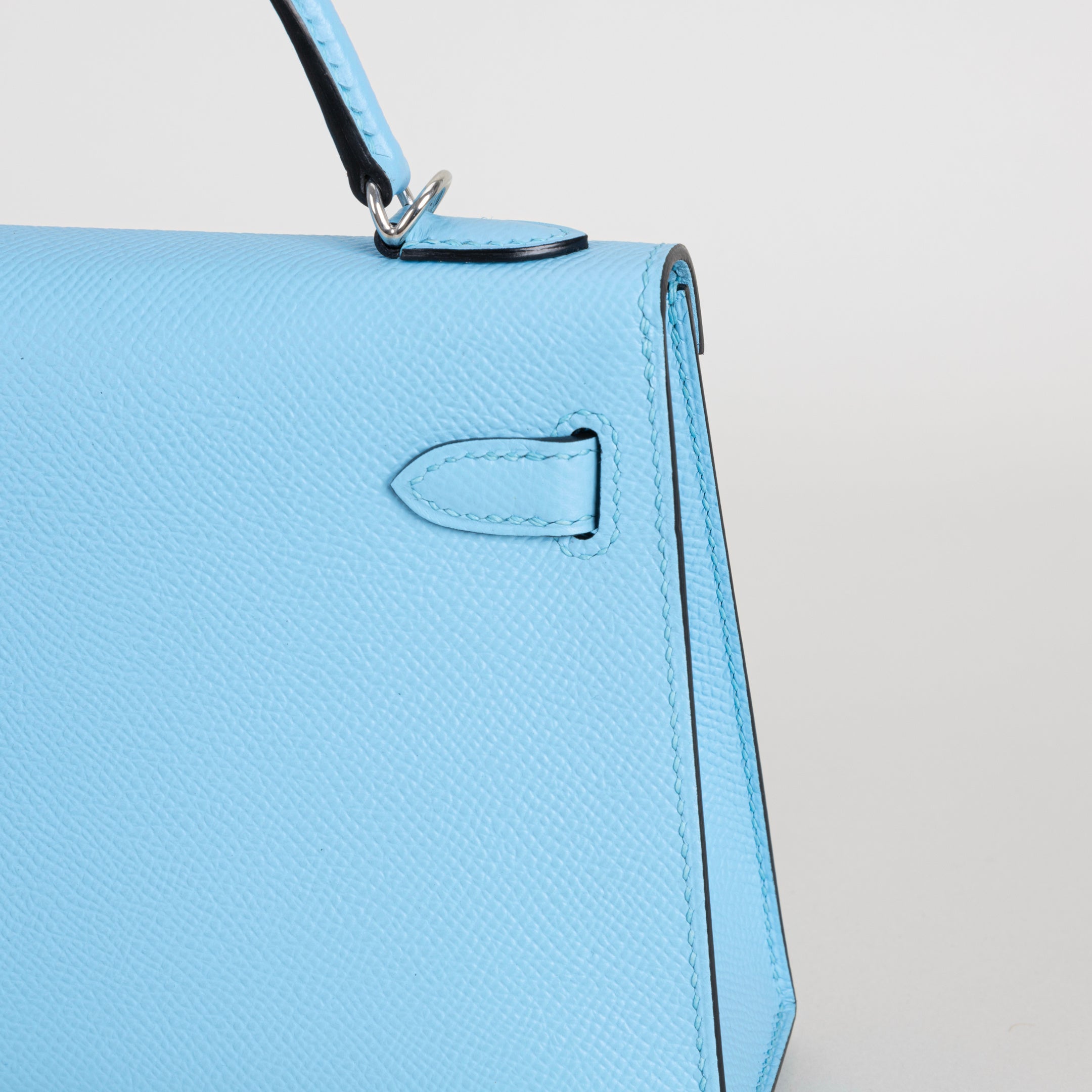 MINI KELLY II (20) EPSOM LEATHER CELESTE WITH PALLADIUM HARDWARE (PHW)