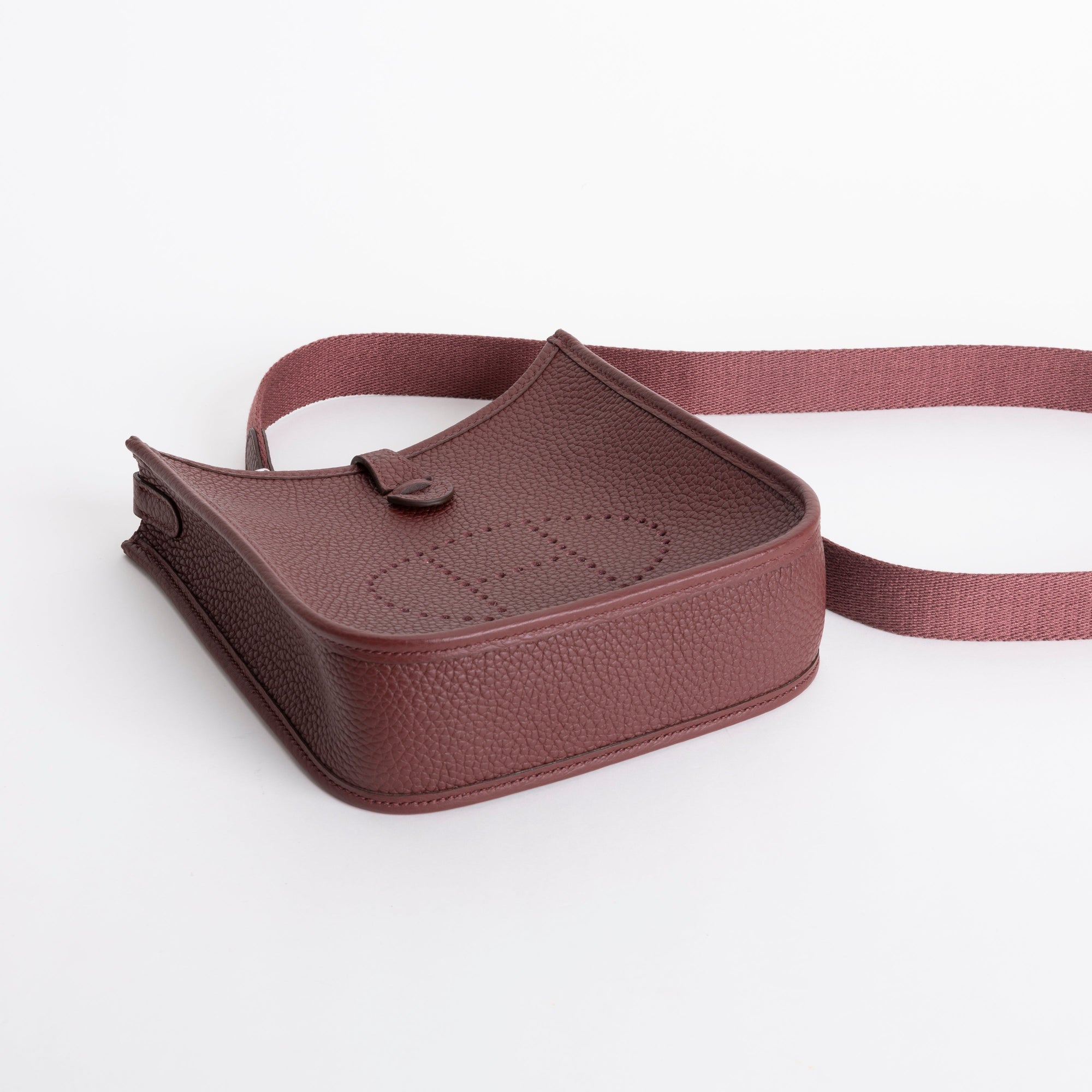 MINI EVELYNE (TPM) CLEMENCE LEATHER ROUGE H WITH PALLADIUM HARDWARE (PHW)
