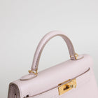 MINI KELLY II (20) CHEVRE LEATHER ROSE DARLING WITH GOLD HARDWARE (GHW)