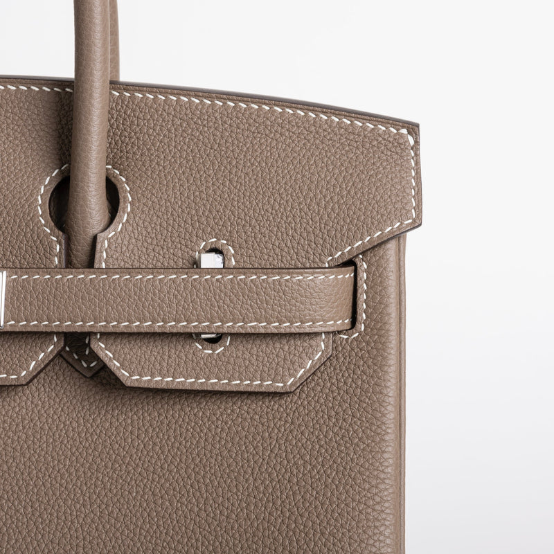BIRKIN 30 TOGO LEATHER ETOUPE WITH PALLADIUM HARDWARE (PHW)