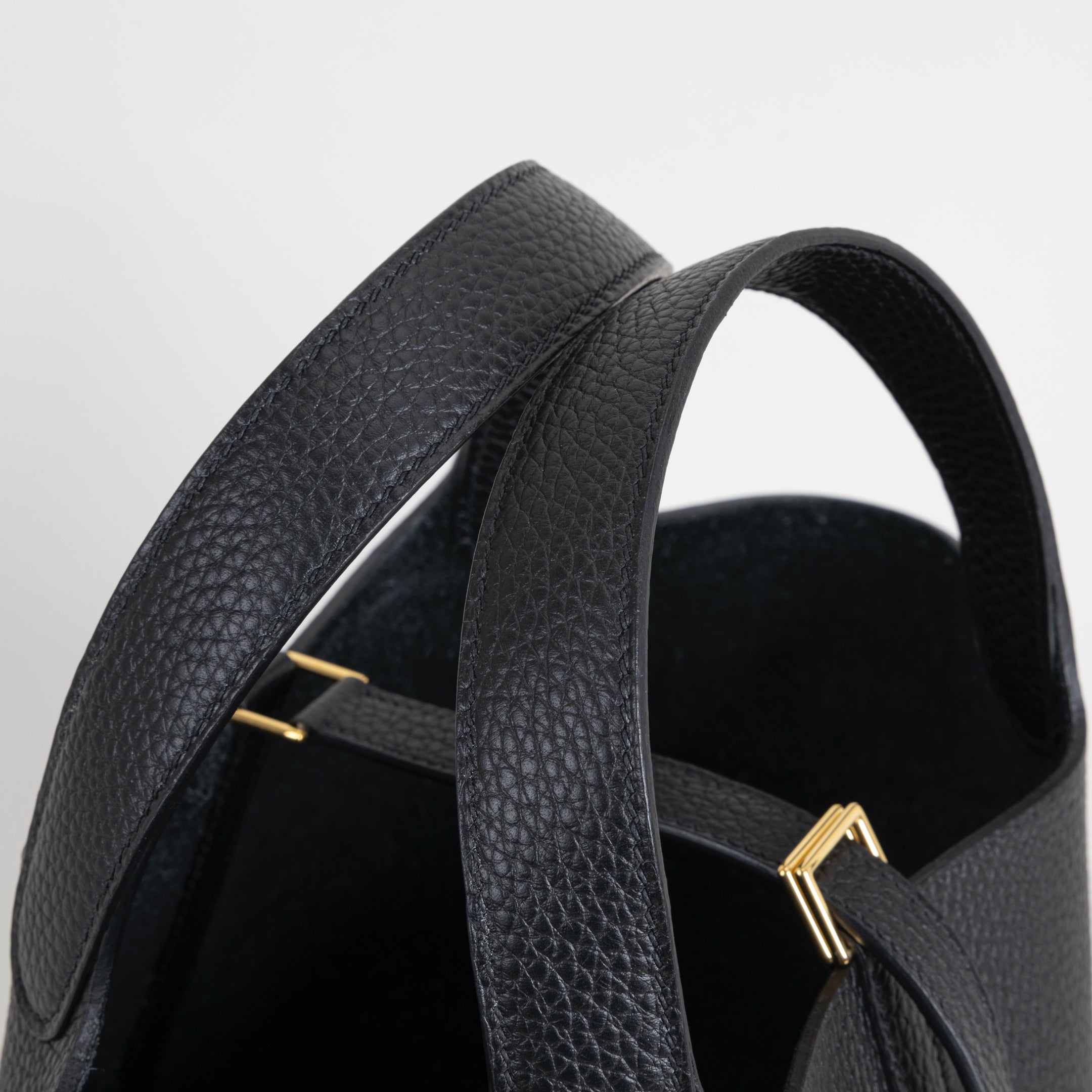 PICOTIN 18 LOCK CLEMENCE LEATHER NOIR (BLACK) WITH GOLD HARDWARE (GHW)