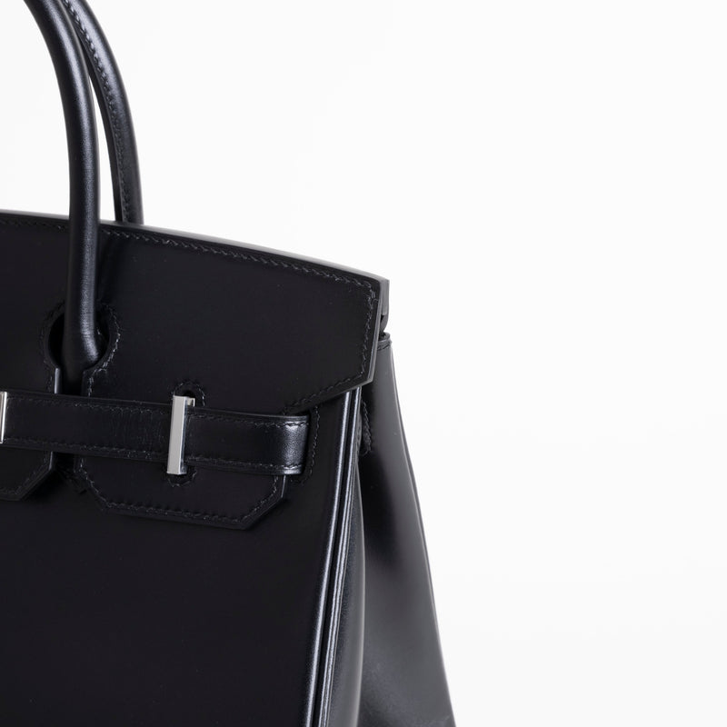 BIRKIN 30 BLACK BOX CALF LEATHER WITH PALLADIUM HARDWARE (PHW)