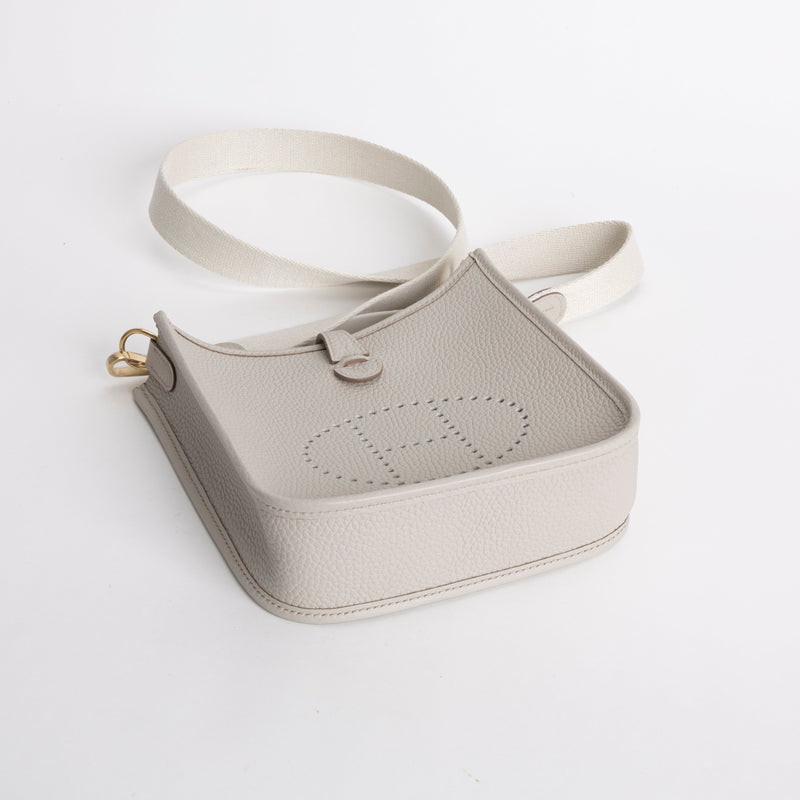 MINI EVELYNE (TPM) CLEMENCE LEATHER BETON WITH GOLD HARDWARE (GHW)