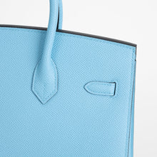 BIRKIN 25 EPSOM LEATHER (SELLIER SHAPE) CELESTE WITH PALLADIUM HARDWARE (PHW)