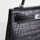 MINI KELLY II (20) MATTE MISSISSIPPIENSIS ALLIGATOR LEATHER NOIR (BLACK) WITH PALLADIUM HARDWARE (PHW)