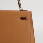 KELLY 25 SHINY (LISSE) TOUCH SHINY MISSISSIPPIENSIS ALLIGATOR LEATHER MIEL & EPSOM LEATHER GOLD WITH GOLD HARDWARE (GHW)