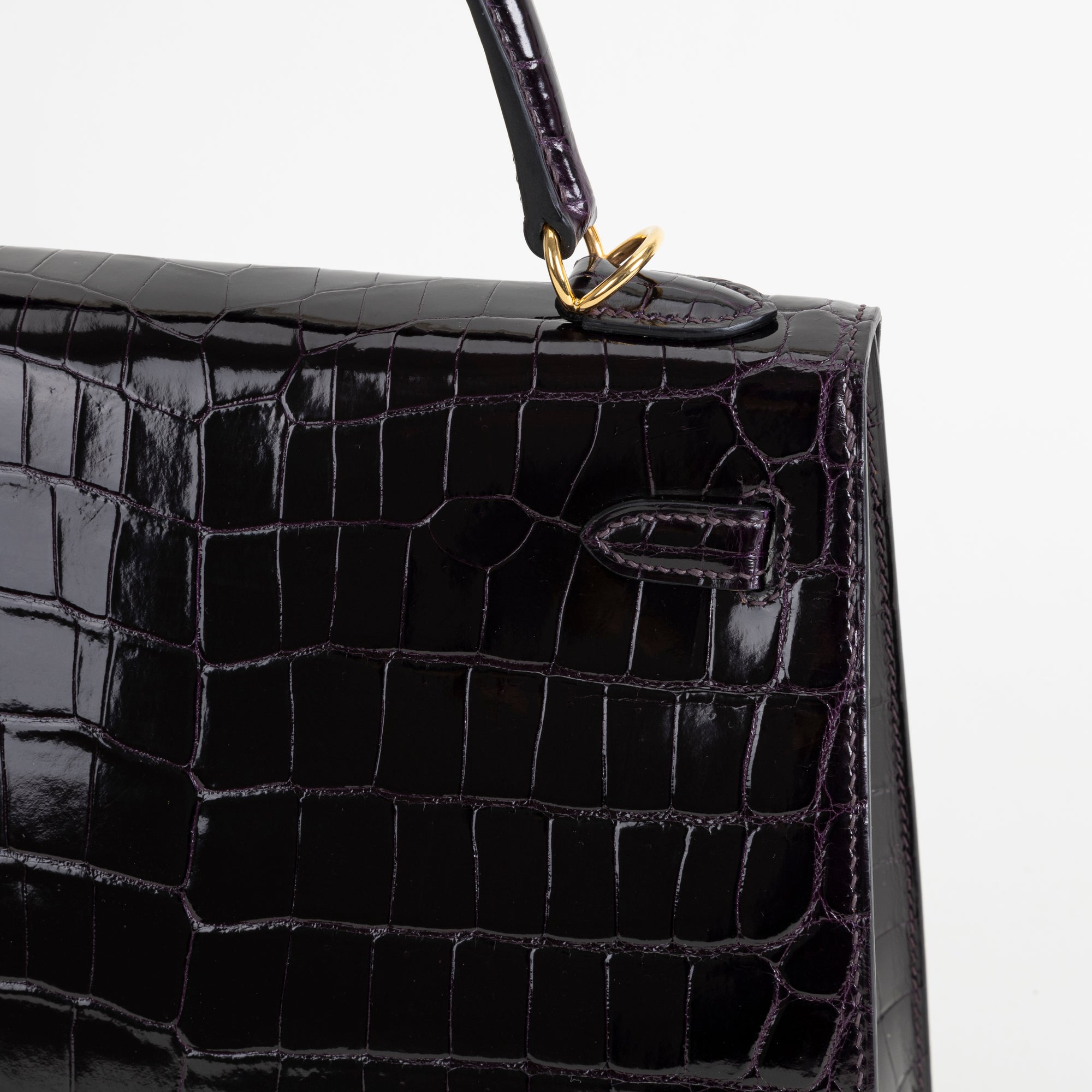 KELLY 25 SHINY (LISSE) NILOTICUS CROCODILE LEATHER CASSIS WITH GOLD HARDWARE (GHW)