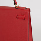 KELLY 28 EPSOM LEATHER ROUGE CASAQUE WITH GOLD HARDWARE (GHW)