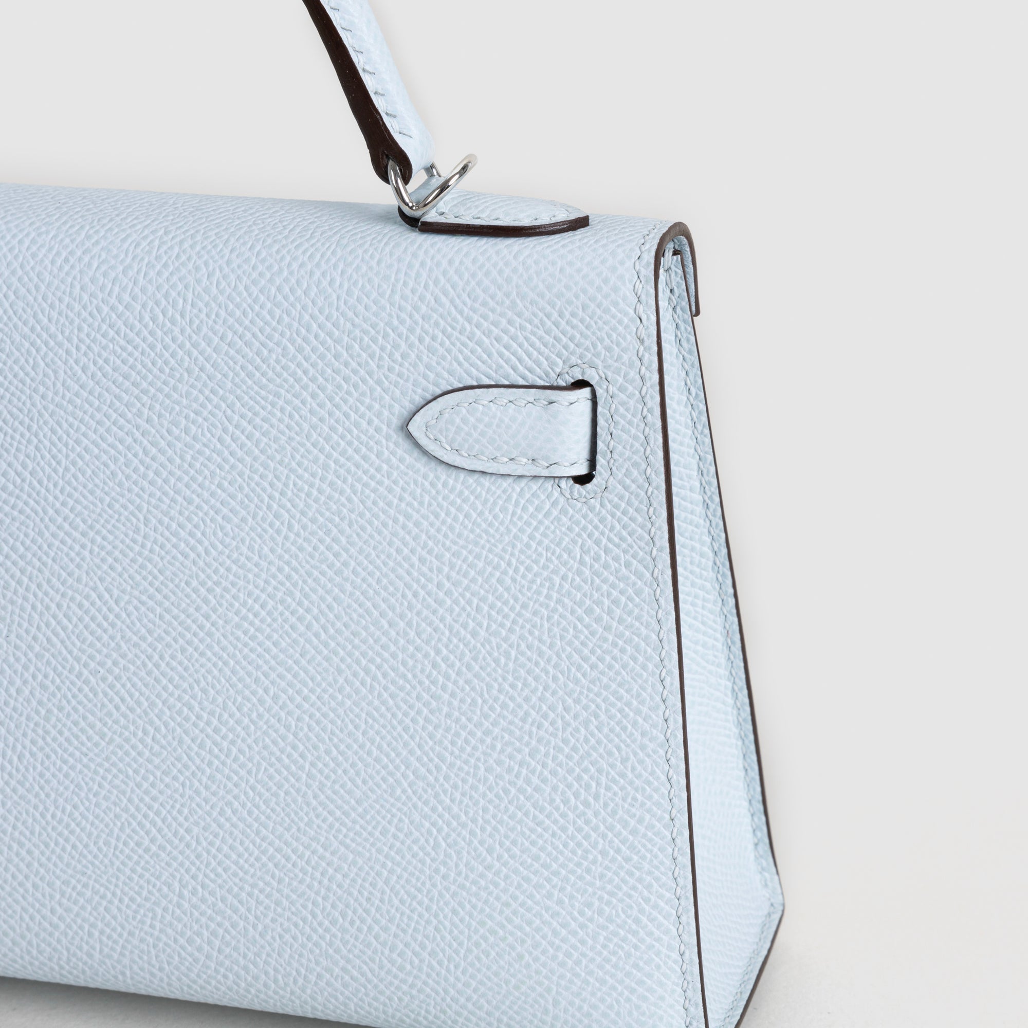 MINI KELLY II (20) EPSOM LEATHER BLEU AZUR WITH PALLADIUM HARDWARE (PHW)