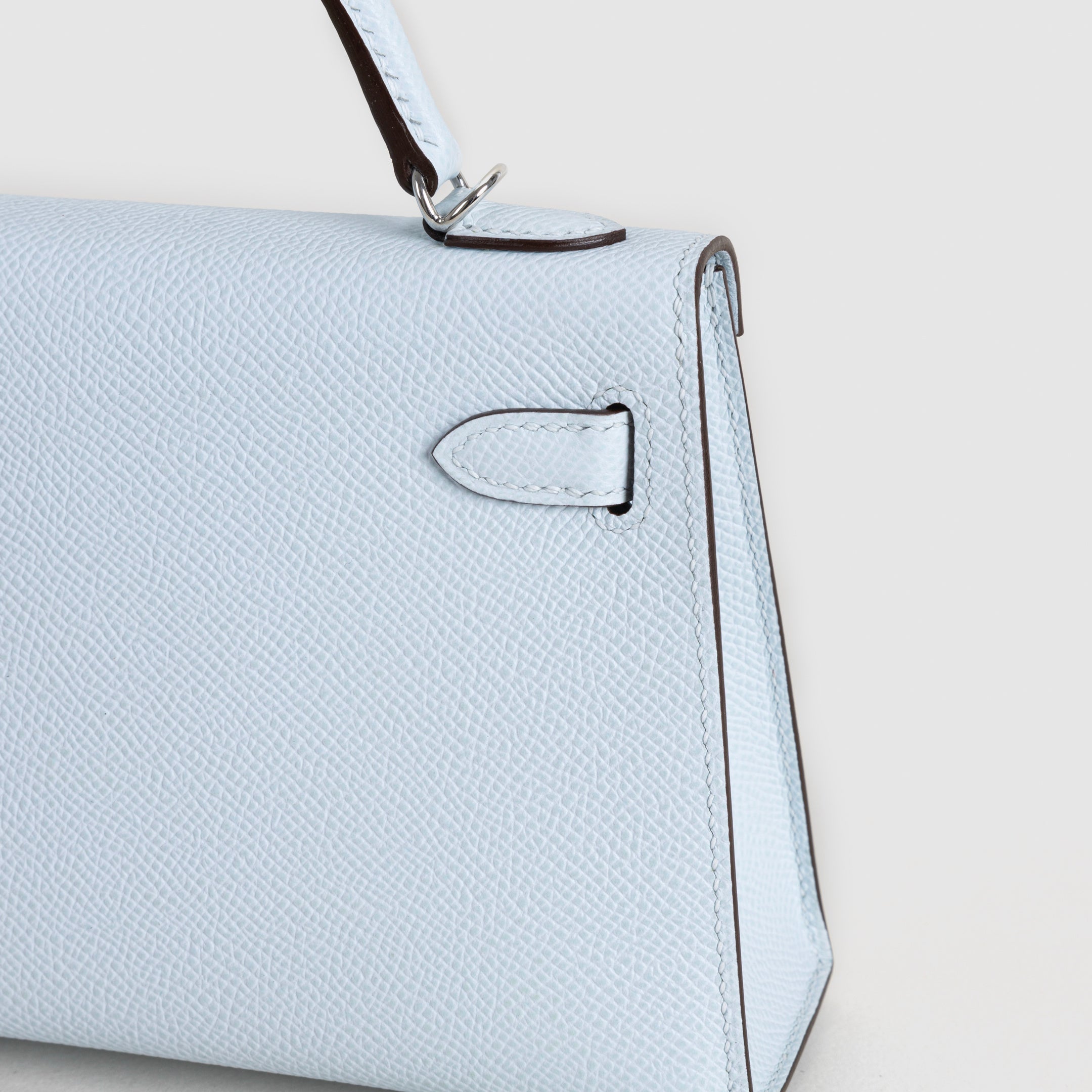 MINI KELLY II (20) EPSOM LEATHER BLEU AZUR WITH PALLADIUM HARDWARE (PHW)
