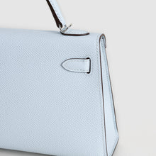 MINI KELLY II (20) EPSOM LEATHER BLEU AZUR WITH PALLADIUM HARDWARE (PHW)