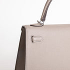 KELLY 25 EPSOM LEATHER GRIS ASPHALTE WITH PALLADIUM HARDWARE (PHW)
