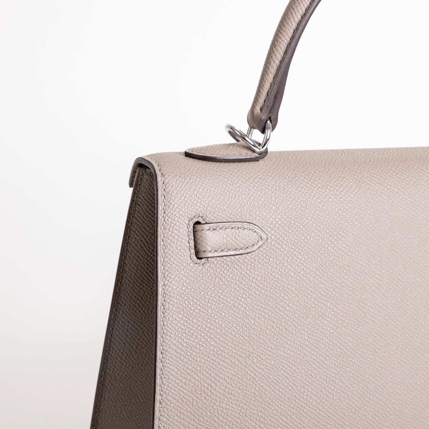 KELLY 25 EPSOM LEATHER GRIS ASPHALTE WITH PALLADIUM HARDWARE (PHW)