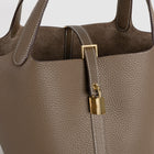 PICOTIN 22 LOCK CLEMENCE LEATHER ETOUPE WITH GOLD HARDWARE (GHW)