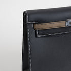 KELLY DANSE EVERCOLOR LEATHER HORSESHOE STAMP (HSS) BI-COLOR NOIR (BLACK) & ETOUPE WITH PALLADIUM HARDWARE (PHW)