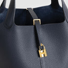 PICOTIN 22 LOCK CLEMENCE LEATHER BLEU NUIT WITH GOLD HARDWARE (GHW)