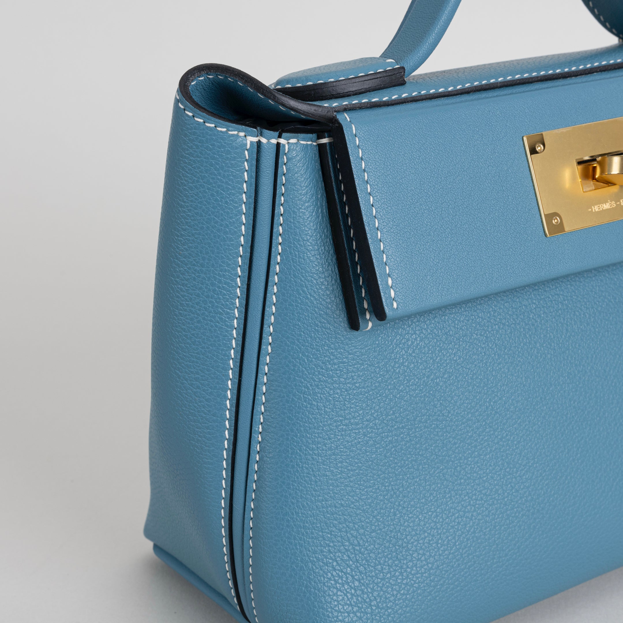 24/24 (MINI) EVERCOLOR & SWIFT LEATHER BLEU JEAN WITH GOLD HARDWARE (GHW)