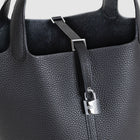PICOTIN 22 LOCK CLEMENCE LEATHER NOIR (BLACK) WITH PALLADIUM HARDWARE (PHW)