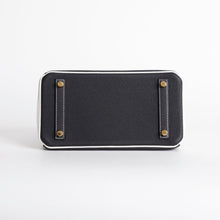 BIRKIN 25 TOGO LEATHER HORSESHOE STAMP (HSS) BI-COLOR NOIR (BLACK) & WHITE WITH GOLD HARDWARE (GHW)