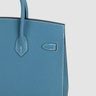 BIRKIN 25 (SELLIER SHAPE) EPSOM LEATHER BLEU JEAN WITH PALLADIUM HARDWARE (PHW)