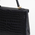 KELLY 25 MATTE POROSUS CROCODILE LEATHER NOIR (BLACK) WITH GOLD HARDWARE (GHW)
