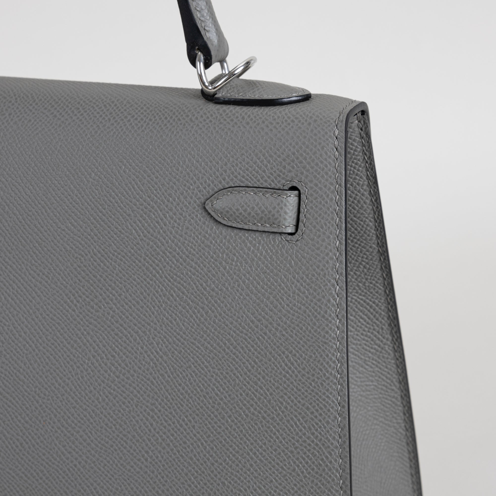 KELLY 25 EPSOM LEATHER GRIS MEYER WITH PALLADIUM HARDWARE (PHW)