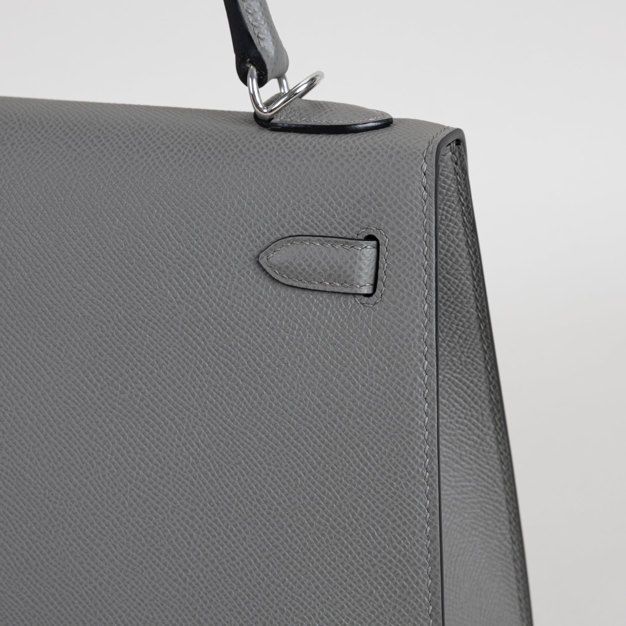 KELLY 25 EPSOM LEATHER GRIS MEYER WITH PALLADIUM HARDWARE (PHW)