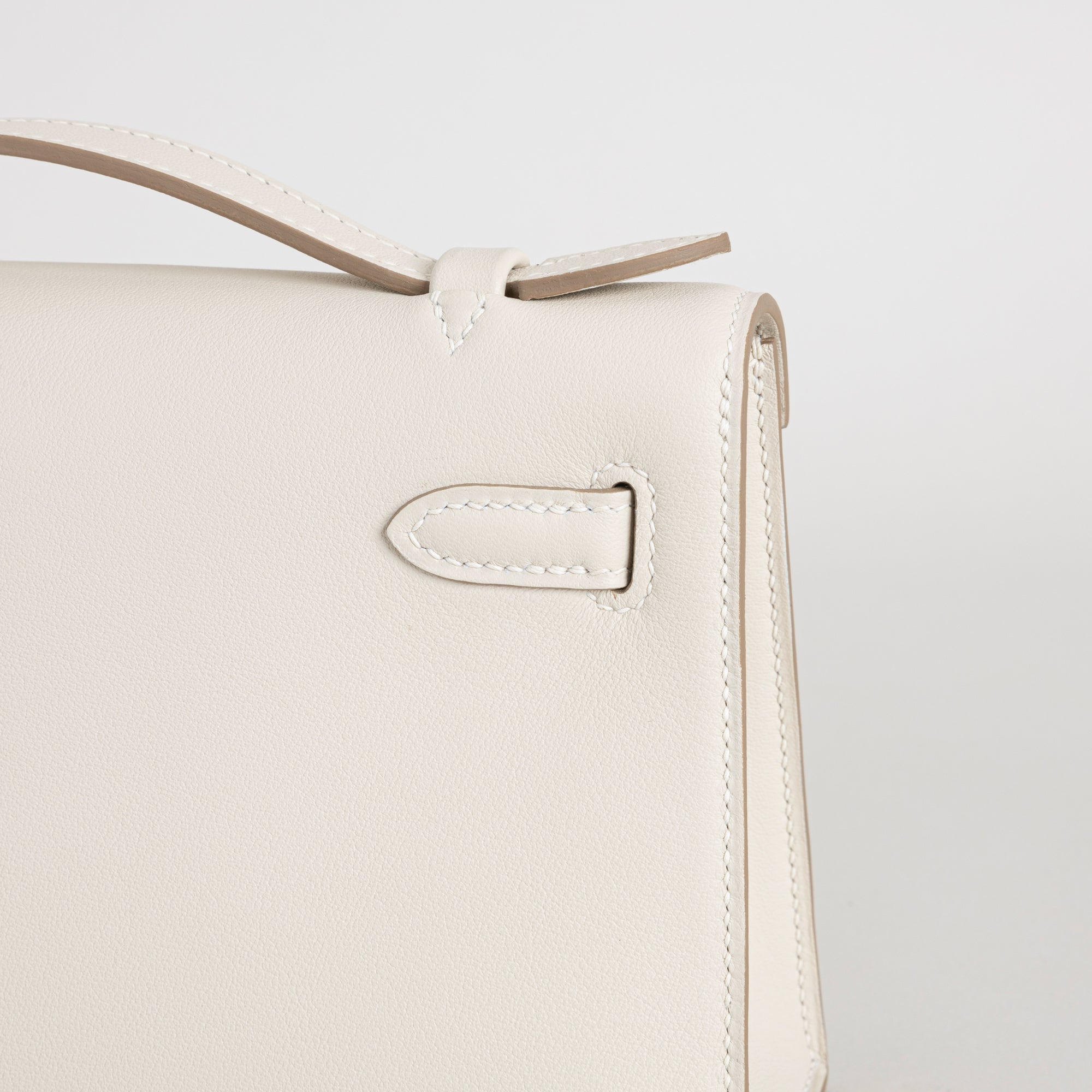 KELLY POCHETTE SWIFT LEATHER CRAIE WITH PALLADIUM HARDWARE (PHW)