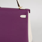 KELLY 25 TOGO LEATHER HORSESHOE STAMP (HSS) BI-COLOR ANEMONE & CRAIE WITH GOLD HARDWARE (GHW)