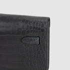 KELLY DEPECHES 25 MATTE MISSISSIPPIENSIS ALLIGATOR LEATHER GRAPHITE WITH PALLADIUM HARDWARE (PHW)