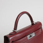 MINI KELLY II (20) BOX CALF LEATHER ROUGE H WITH PALLADIUM HARDWARE (PHW)