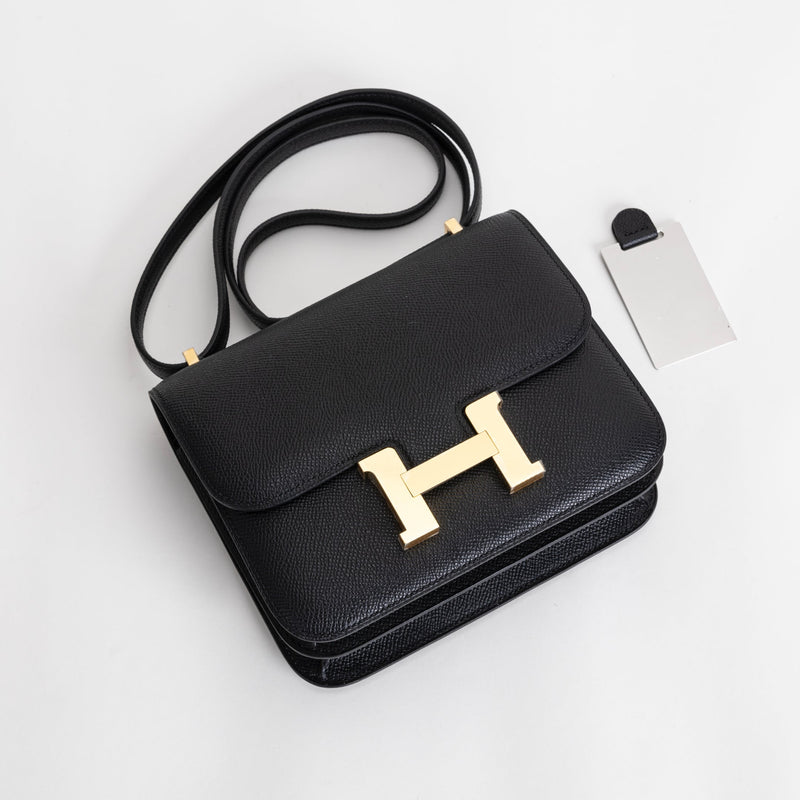 CONSTANCE 18 (MINI) EPSOM LEATHER NOIR (BLACK) WITH GOLD HARDWARE (GHW)