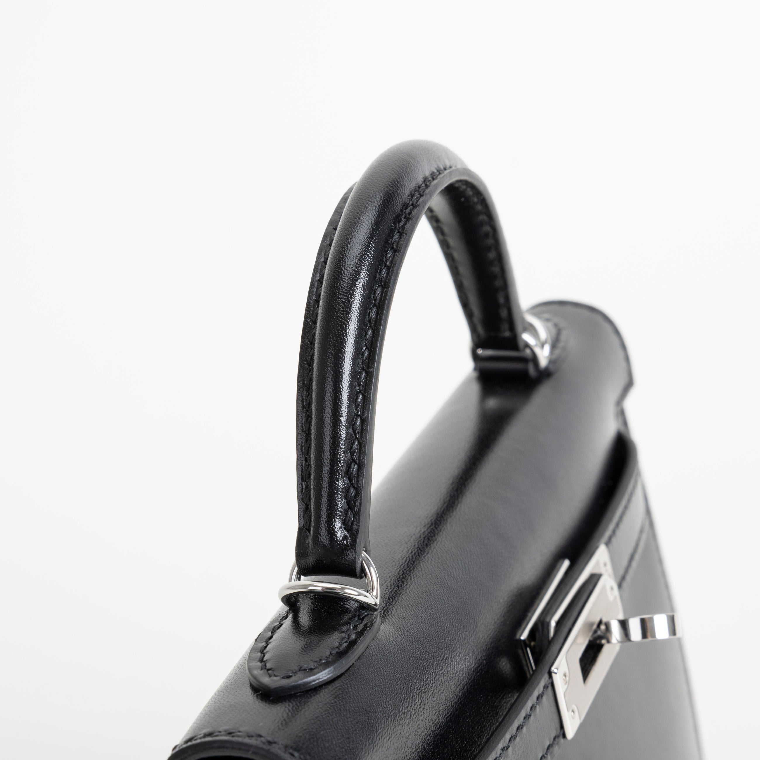MINI KELLY II (20) BLACK BOX CALF LEATHER WITH PALLADIUM HARDWARE (PHW)